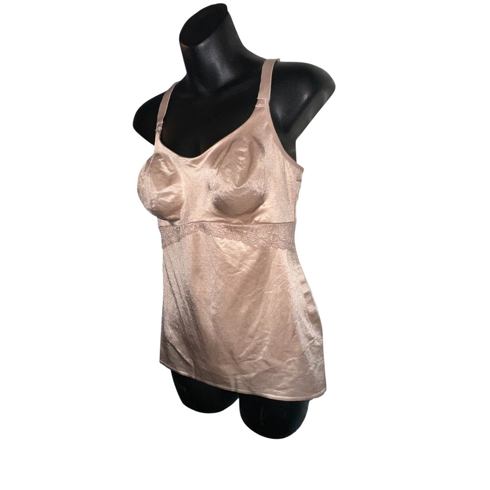 Ruby Ribbon Cami Style 3024 Beige Shimmer Lace Trim Camisole Size 38